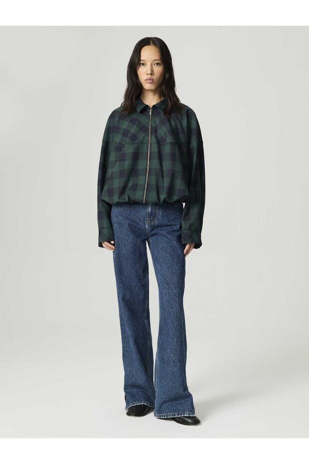 Kareli Dökümlü Ceket - 1