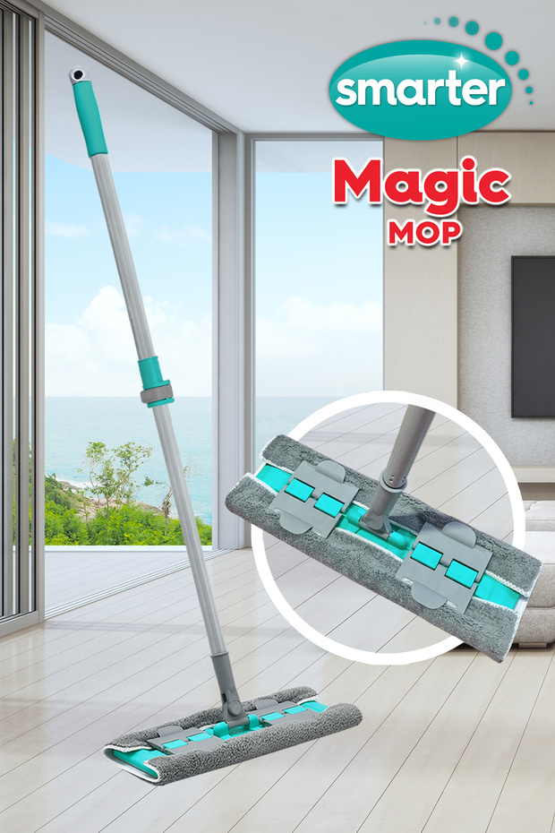 SMARTER Magıc Mop Paspas Temizlik Seti Mandallı Yer Yüzey Temizlik Havlusu Bezi Uyumlu