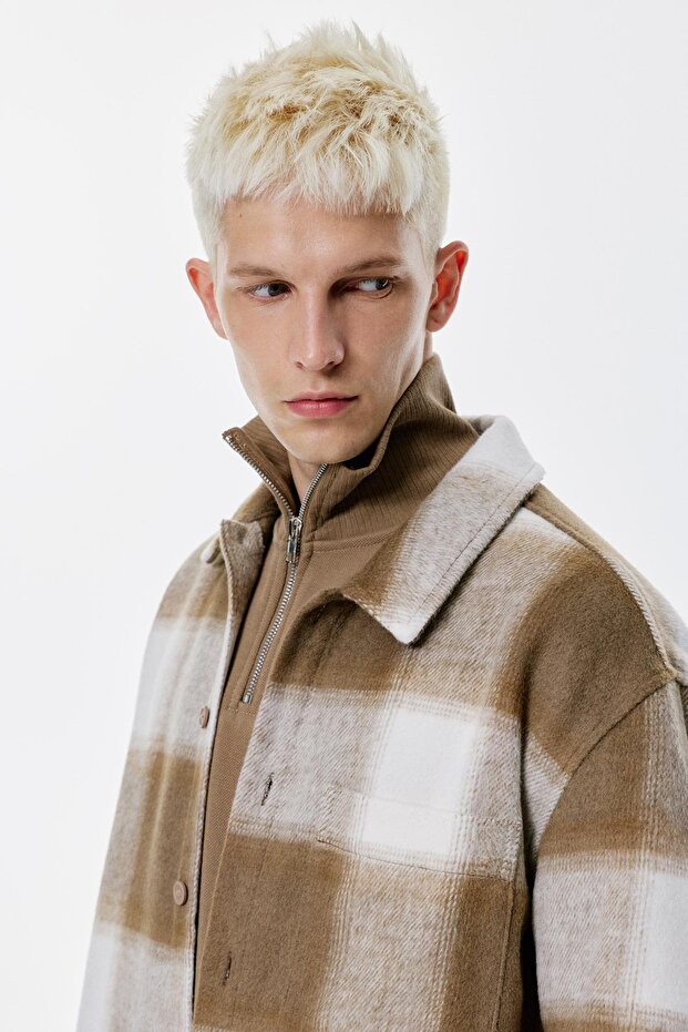 Cepli kareli ince ceket - 4