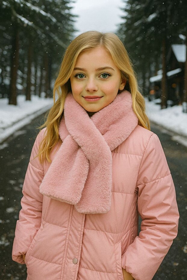 Pink Soft Textured Plush Children's Neck Collar