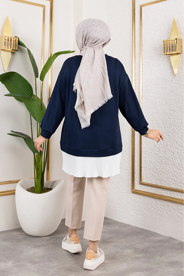 Kadın Piliseli Modal Kumaş Tunik - 5