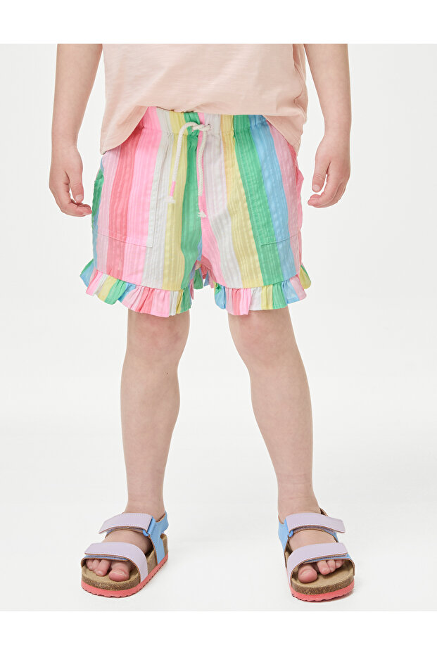 Saf Pamuklu Desenli Şort (2-7 Yaş) - 3