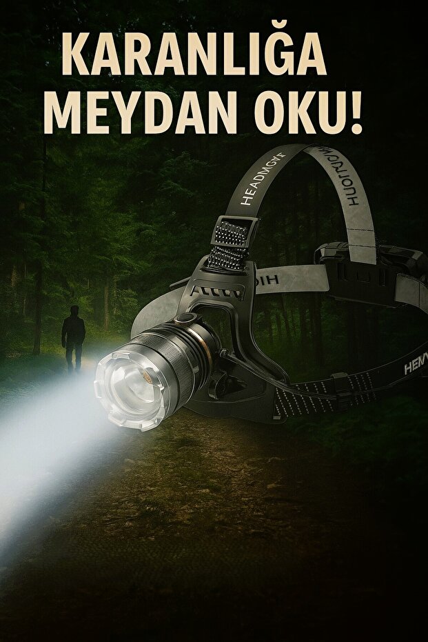 Sensörlü Zoomlu Profesyonel 3000 Lümen Xhp50 Led Usb'li Şarjlı Kafa Lambası - 3