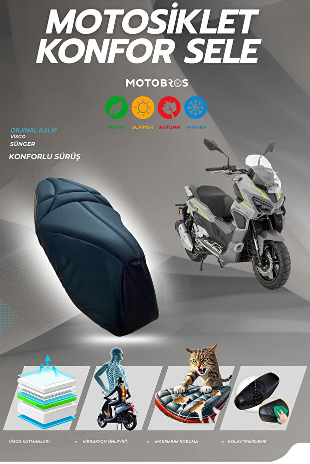 Mondial Ressivo 125/250 Cc Comfort Saddle Visco Sponge Saddle Cover (Case Gift)