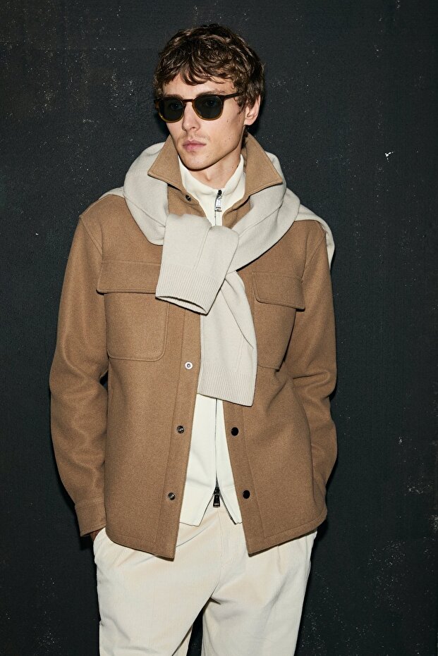 112120261 Andre Erkek Örme Ceket CAMEL - 3