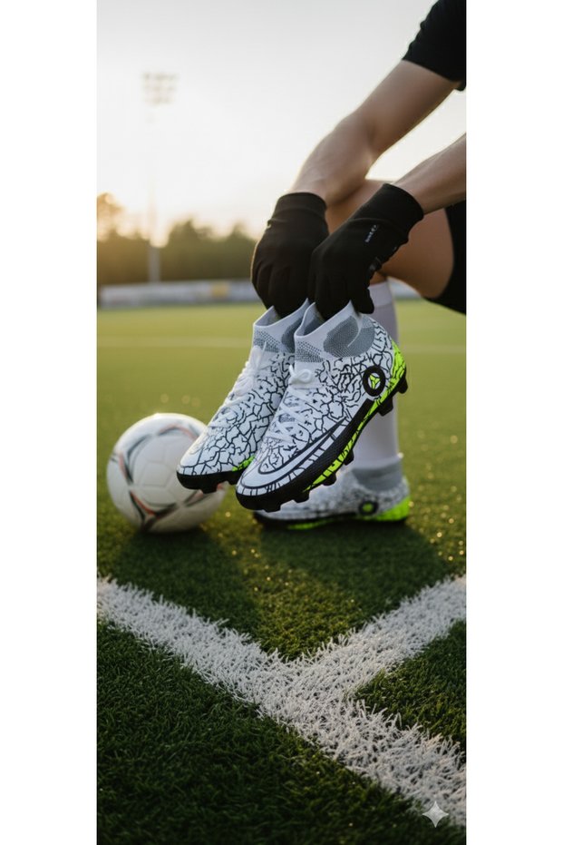 Mercry Children's Crampon Prof Football Shoes Carpet Field Shoes Socks Crampon Adult
