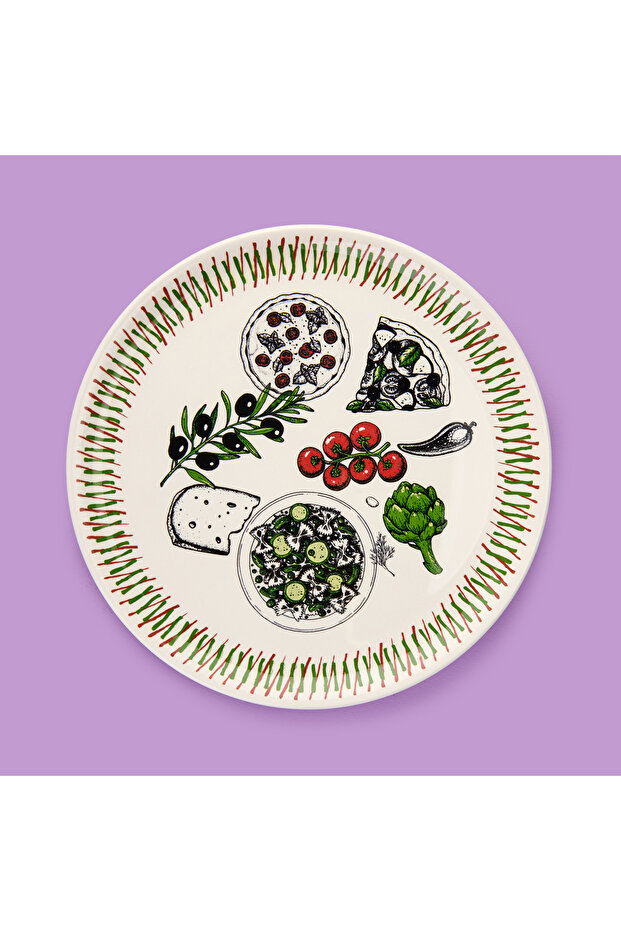 Kitchen The Best Pizza Tabağı - Renkli - 31 cm - 3