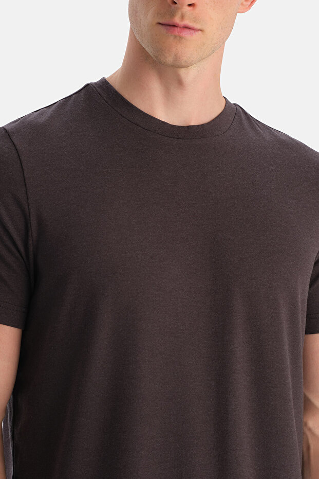 Antrasıt Bis Yaka Soft Touch Tişört Regular - 6