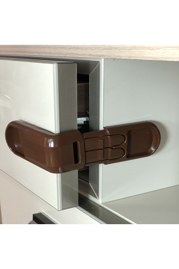 قفل درج بزر مزدوج باللون البني - 3