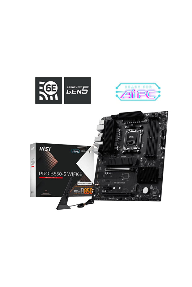 PRO B850-S WIFI6E DDR5 AMD B850 AM5 Soket DDR5 8200+(OC)MHz ATX Anakart - 1