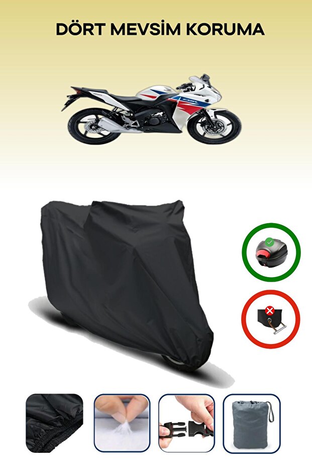 Black Honda Cbr 125 R Rear Bag Compatible Motorcycle Tarpaulin Waterproof Durable Fabric
