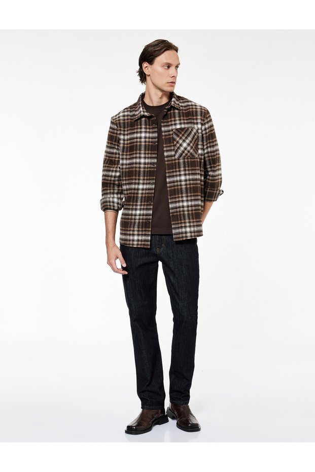 Regular Fit Pocketed Classic Collar Long Sleeve Lumberjack Shirt