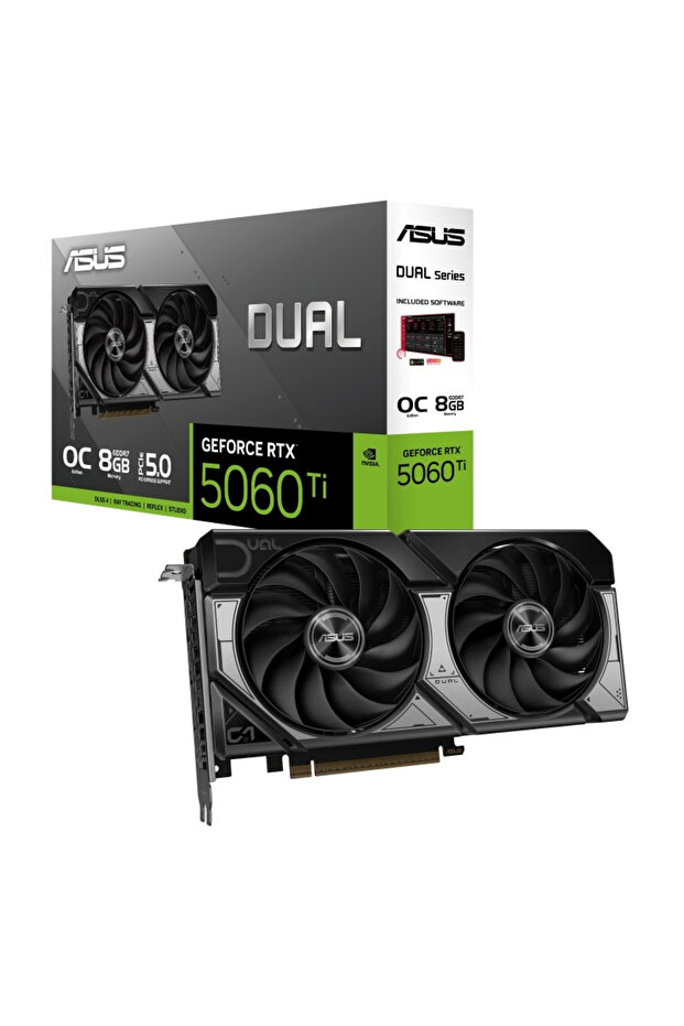 DUAL GeForce RTX 5060 TI OC 8GB DUAL-RTX5060TI-O8G GDDR7 128Bit DX12 DLSS 4 Gaming (Oyuncu) Ekr - 1