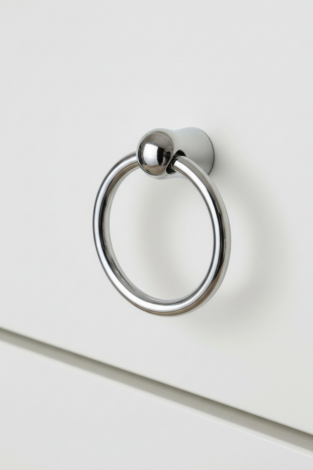 Ring Pendulum Furniture Handle - Single Screw - 60 mm Chrome Cabinet and Drawer Handle