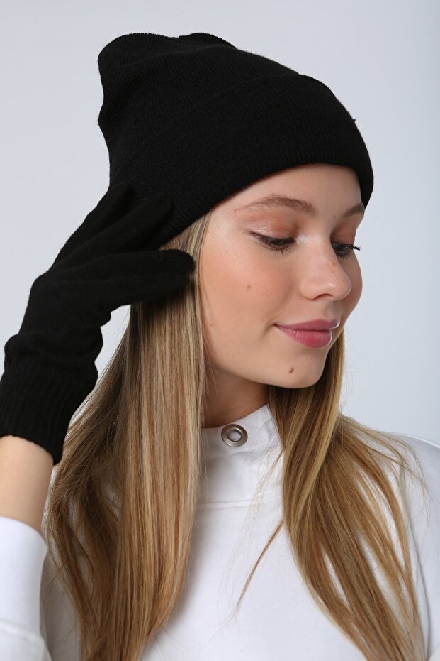 Siyah Örme Unisex Eldiven - 6