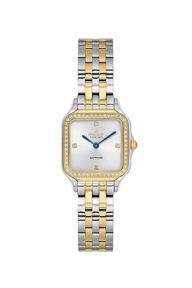 Sapphire Glass Silver - Gold Women's Wristwatch Nc33- 398508 -Cwms