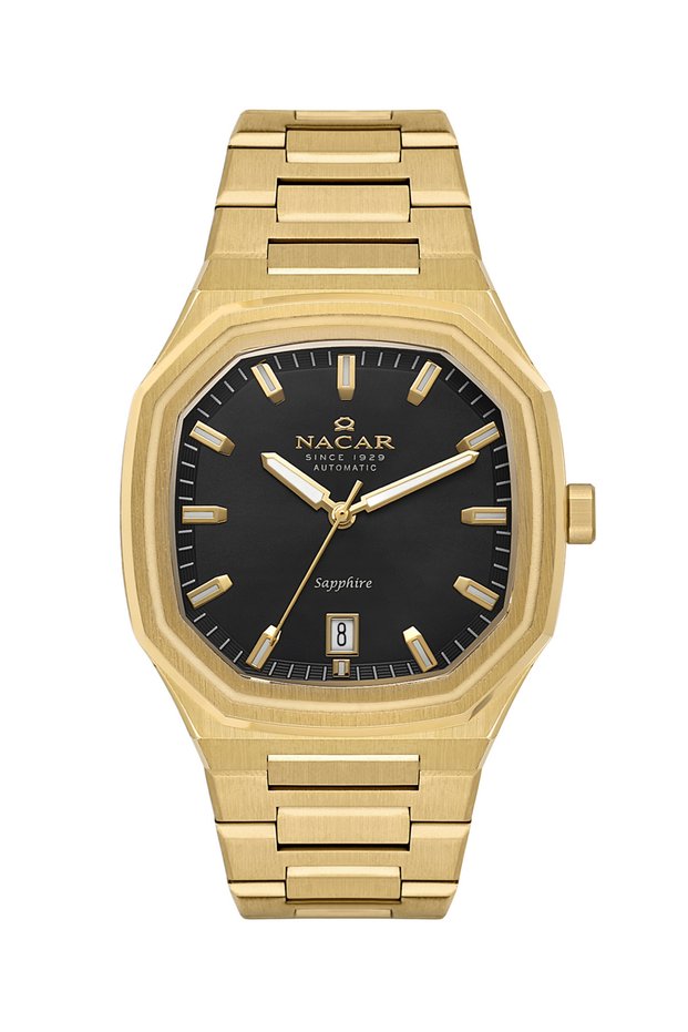 Safir Glass Gold Men's Wristwatch Nc40- 290607 -Dbm