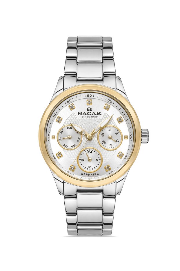 Sapphire Glass Sports Silver Women's Wristwatch Nc38- 396205 -Cwm
