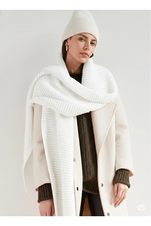 Links Örgü Triko Atkı Kaşkol - 1