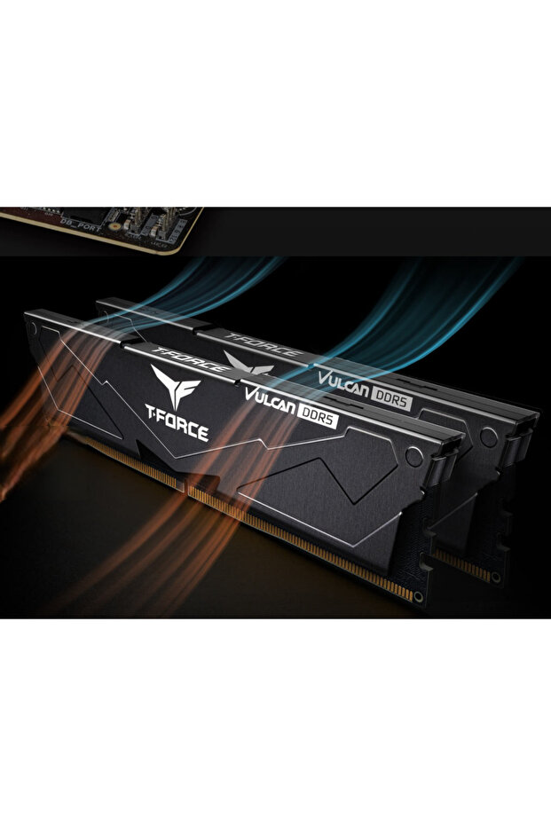 T-Force Vulcan 32GB(2x16GB) 6400Mhz DDR5 CL40 Siyah Gaming Ram (FLBD532G6400HC40BDC01) - 5