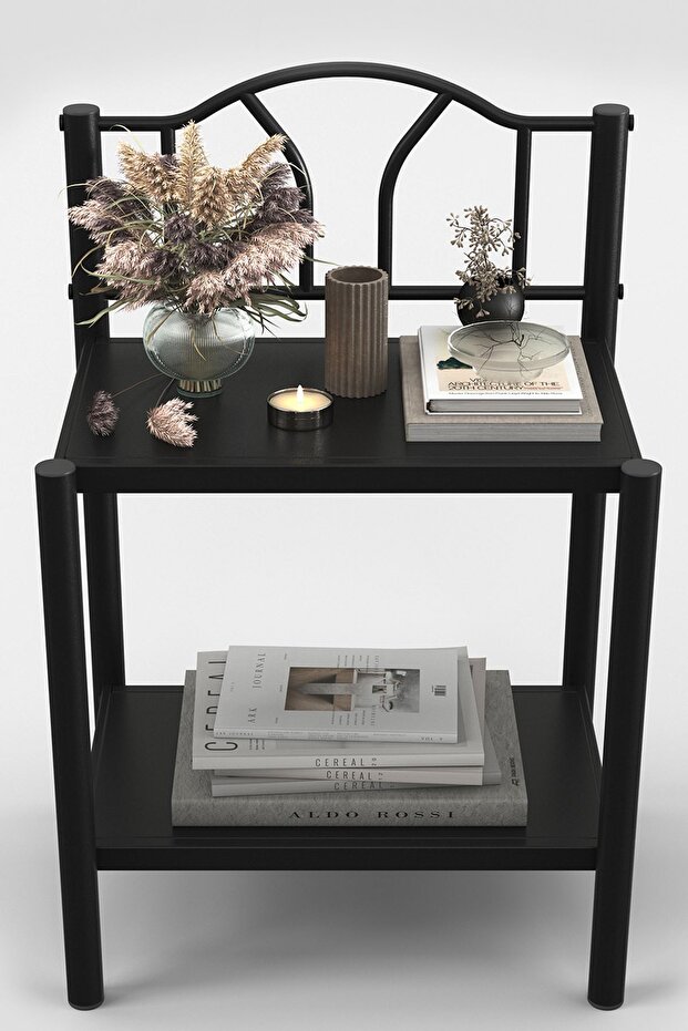 Bella Retro Ferforje Metal Komodin Siyah - 4