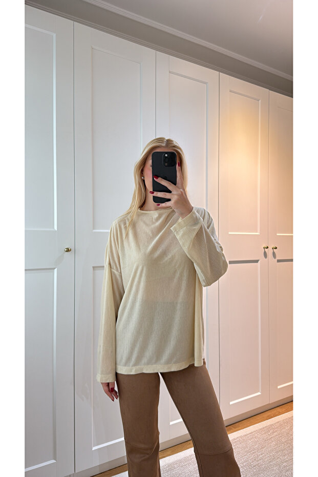 BEJ TRANSPARAN BLUZ - 4