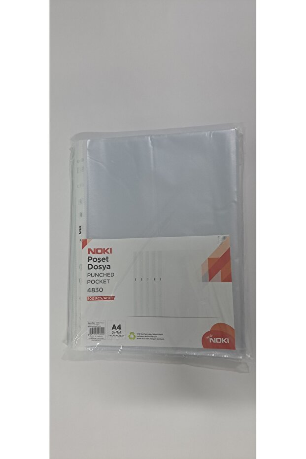 100-Piece Eco A4 Transparent File Bag - 4830 - 2