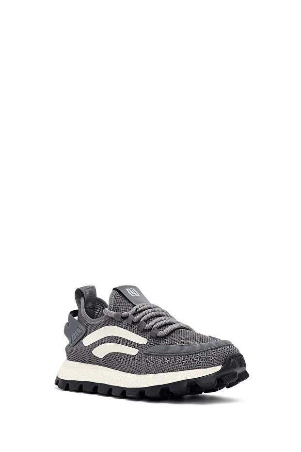 Zero Erkek Gri Bağcıklı Kalın Tabanlı Kumaş Sneaker 25SFD69406F - 6