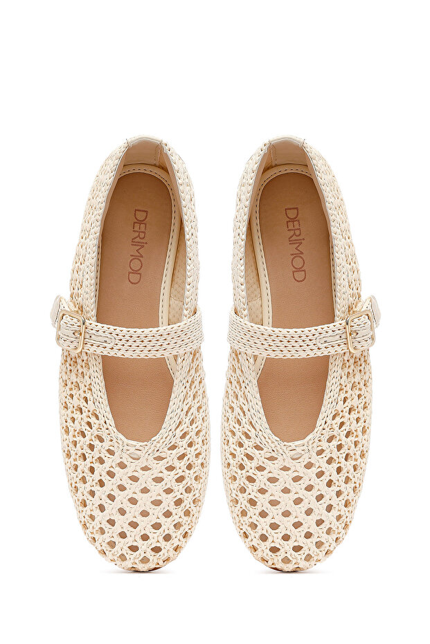 Kadın Bej Hasır Babet 25SFD551029 - 7