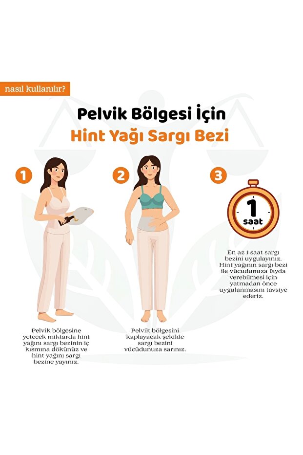 Hint Yağı Seti: Pelvik Hint Yağı Sargı Bezi + 100 ml Hint Yağı (HEXANSIZ) - 5