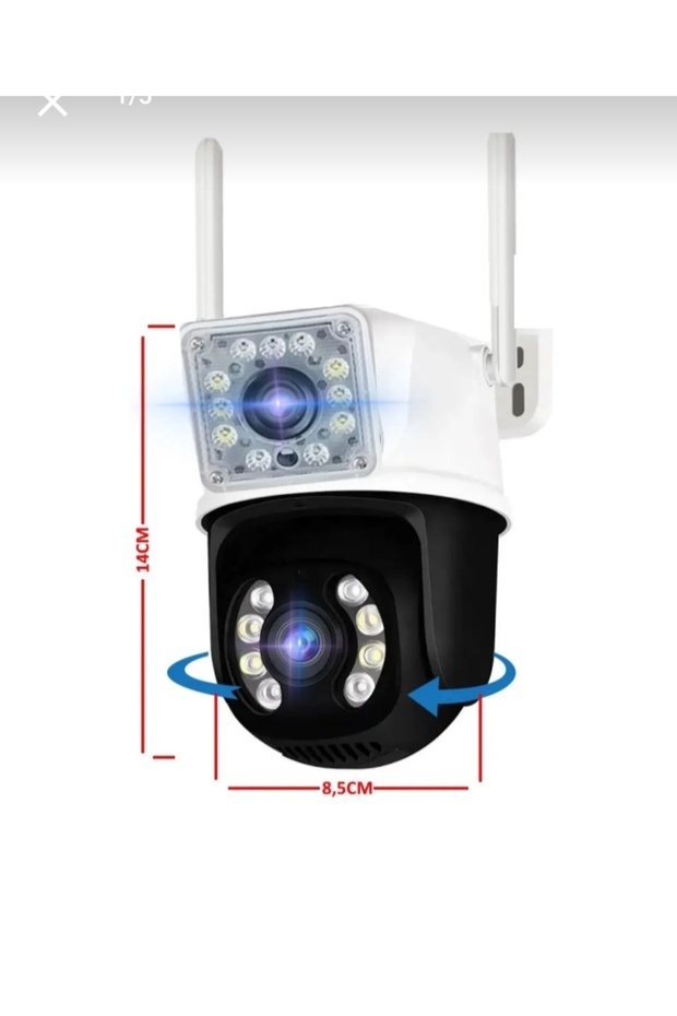 Çift Lens 2 2mp Dış Ve Iç Mekan Uyumlu Ip66 Su Geçirmez Hareket Takip Sensör Güvenlik Ip Kamera - 1