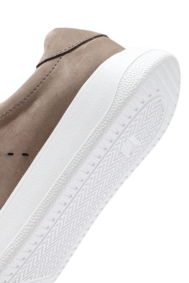 Erkek Vizon Bağcıklı Nubuk Deri Sneaker 25SFD7075V3 - 8