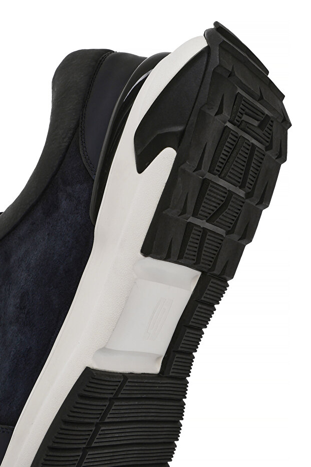 Erkek Lacivert Kalın Tabanlı Bağcıklı Süet Deri Sneaker 25SFD694610 - 8