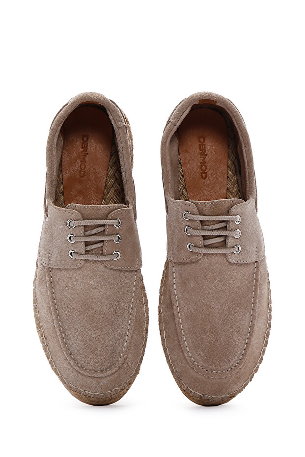 Erkek Bej Süet Deri Espadril 25SFD616210 - 6
