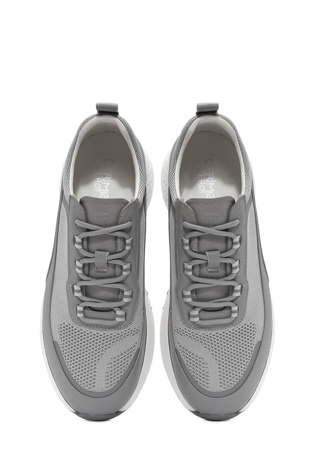 Erkek Gri Bağcıklı Kalın Tabanlı Sneaker 25SFD692614 - 7