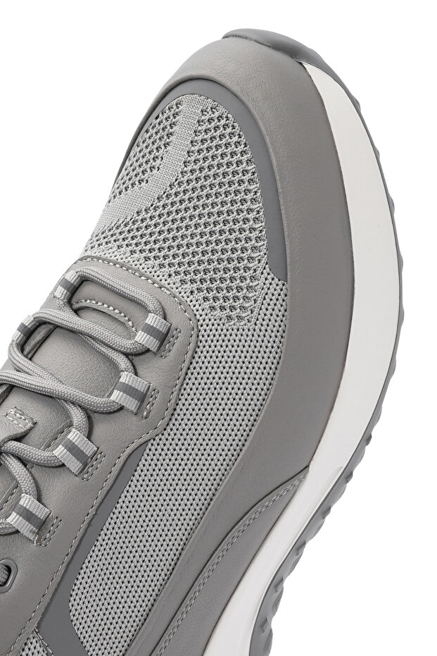 Erkek Gri Bağcıklı Kalın Tabanlı Sneaker 25SFD692614 - 8