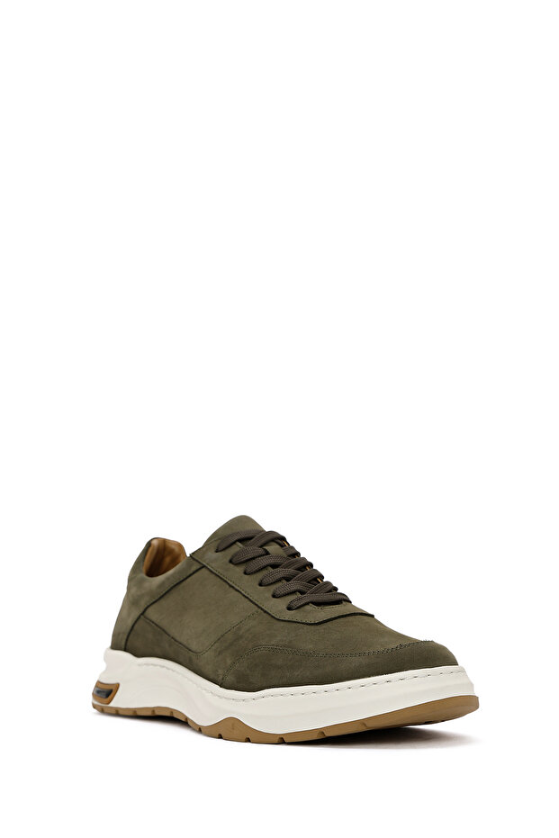 Erkek Haki Bağcıklı Nubuk Deri Sneaker 25SFD6119V3 - 6