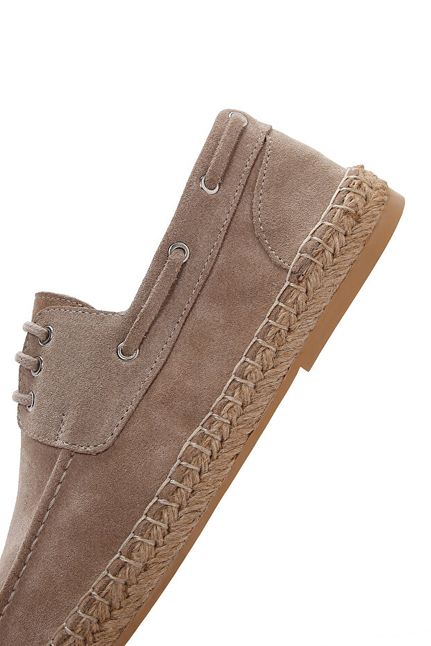 Erkek Bej Süet Deri Espadril 25SFD616210 - 7