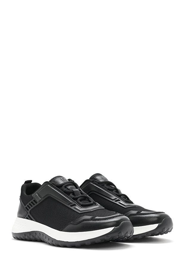 Erkek Siyah Bağcıklı Kalın Tabanlı Sneaker 25SFD69516F - 3