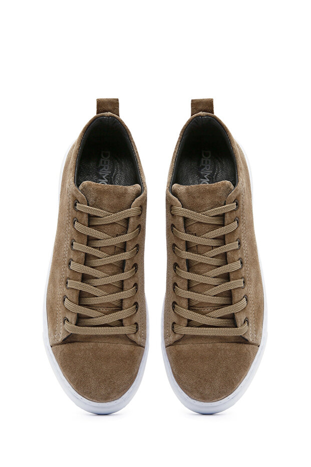 Erkek Vizon Bağcıklı Süet Deri Sneaker 25SFD752110 - 7