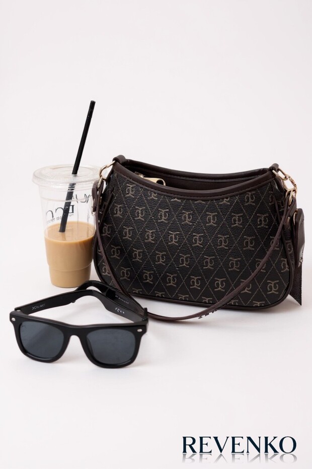 Farme Monogram Kahverengi Çapraz Çanta - 4