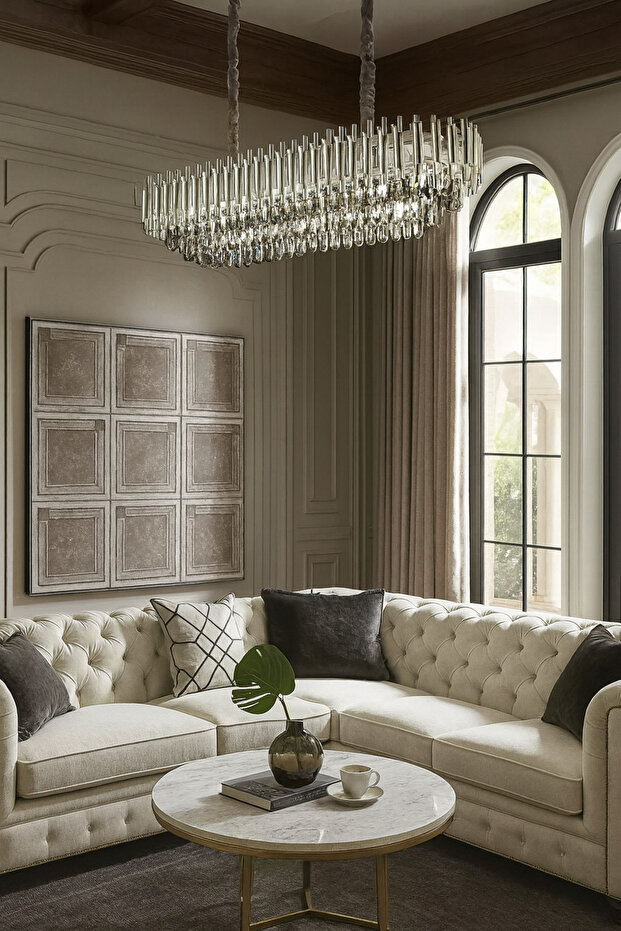 Modern silver chandelier E14 - 1