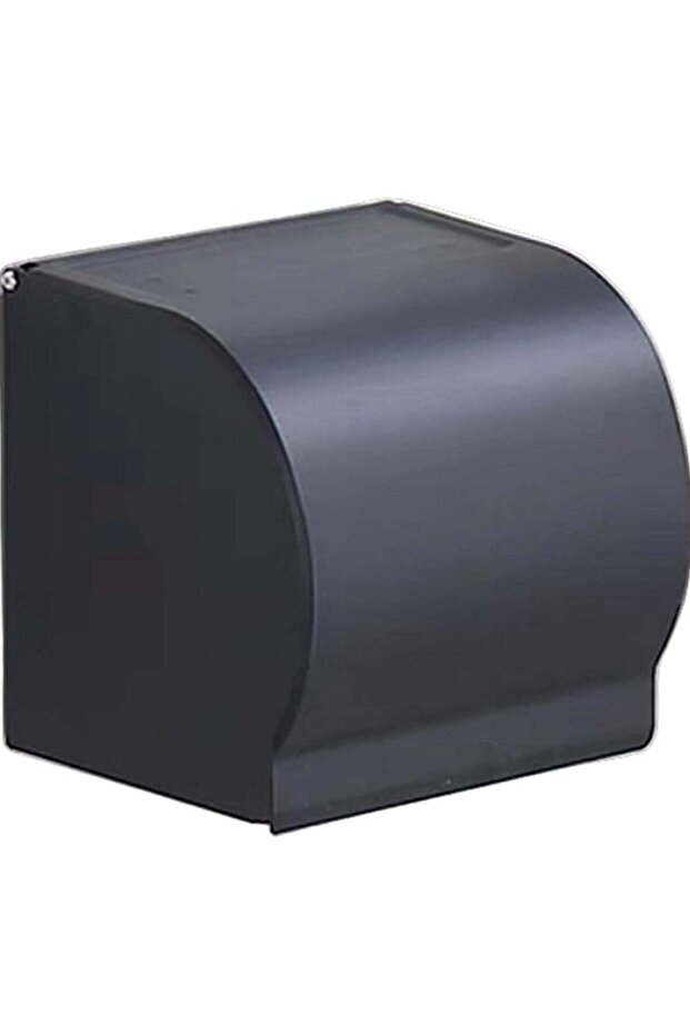 Round Black Toilet Tissue Box – Space Aluminum K8 (High-Grade)