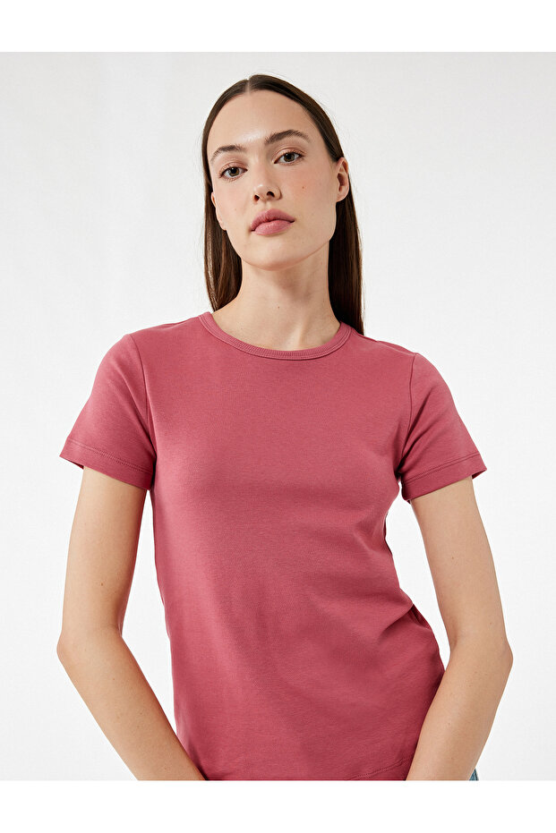 Cotton Short Sleeve Crew Neck Basic T-Shirt