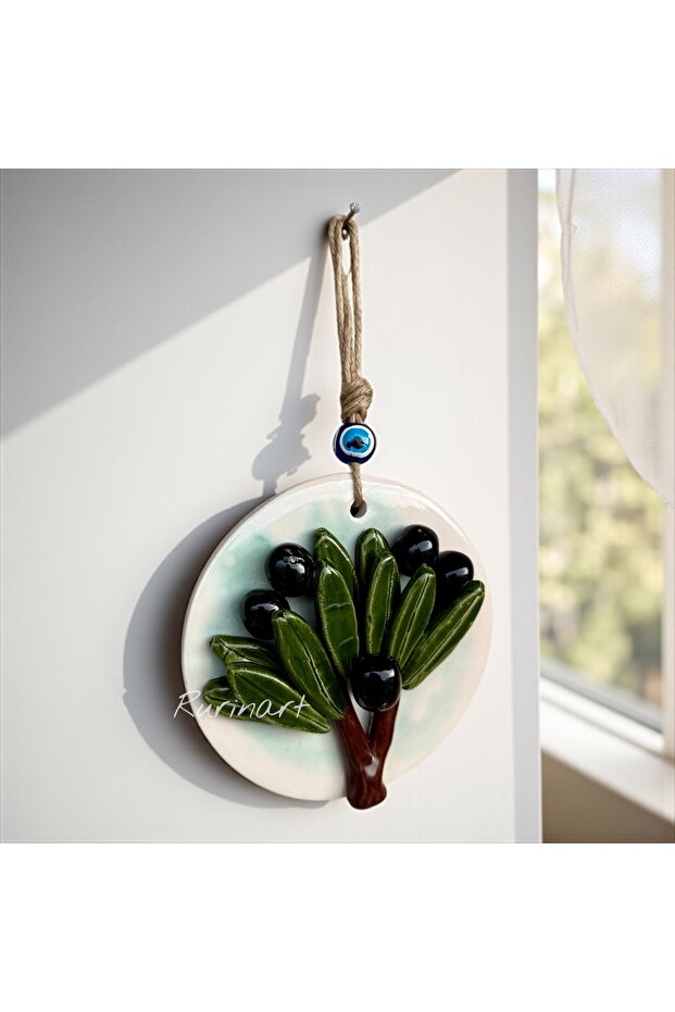 El Yapımı 25cm Boy 15 Cm En Seramik Zeytin Ağacı Kaliteli Şık Duvar Süsü/mutfak Süsü/kapı Süsü - 8