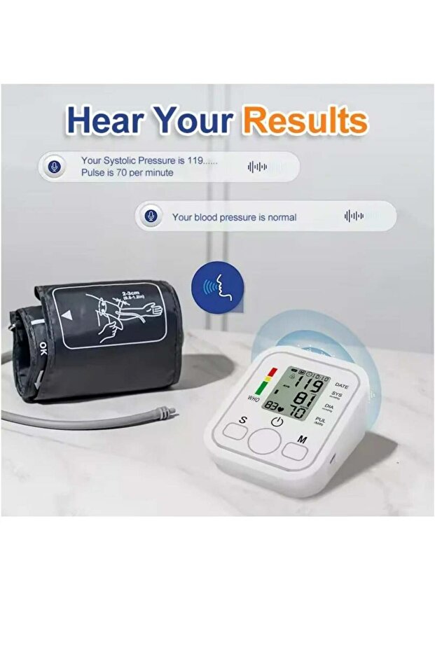 Generic Portable sphygmomanometer with LCD display and voice function digital blood pressure meter - 7