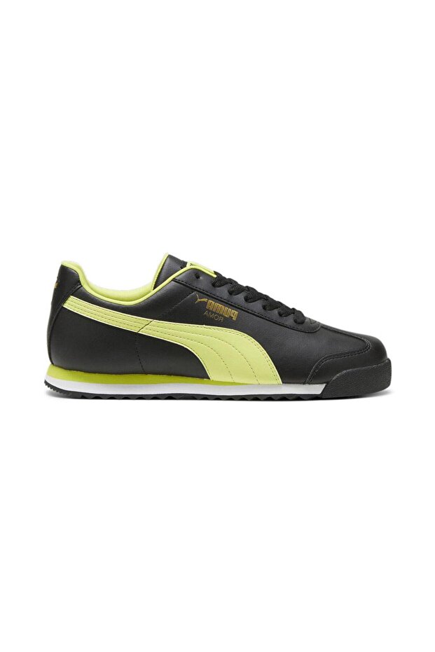 Roma Basic +-PUMA Black-Lime Sheen Günlük Spor Ayakkabısı - 1