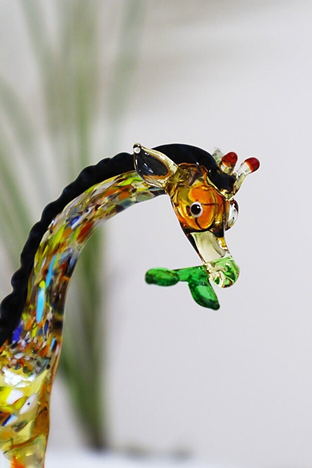 Zürafa Ailesi Dekoratif Cam Biblo 2'li Set - 6