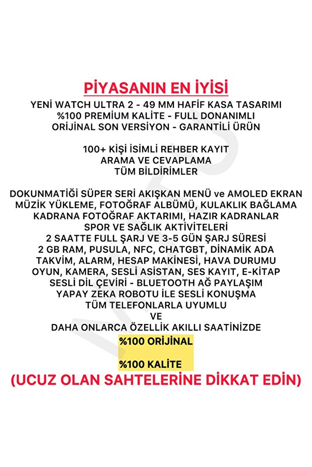 HK10 ULTRA 3 Watch Ultra 2 Yeni Kasa Son Versiyon Amoled Ekran Full Donanımlı 2 GB Akıllı Saat - 7