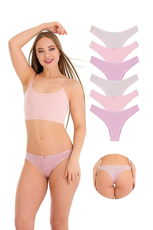 3232 Plain Cotton Brezil 6 Pack Women's Panties